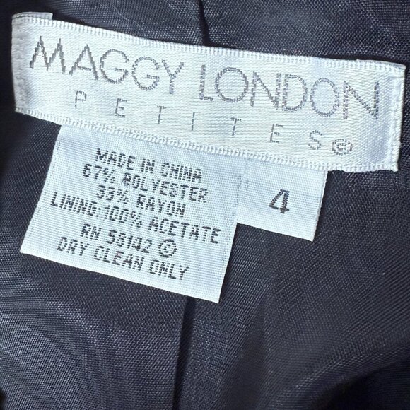 Maggy London Petite Sz 4 Burgandy with Multicolor Flecks Black Trim Pencil Skirt - Picture 2 of 9